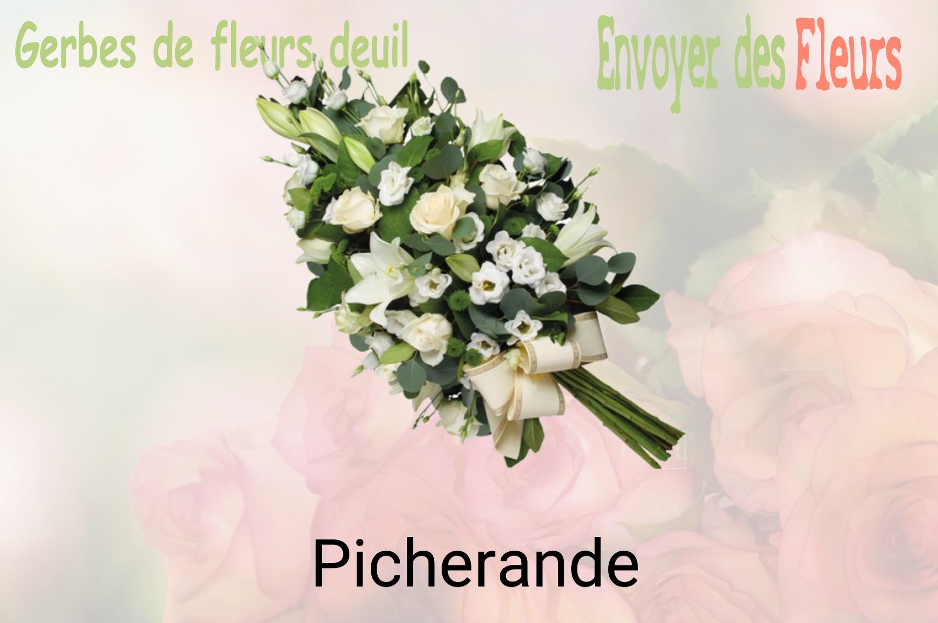 Gerbe de fleurs de deuil livrée à Picherande